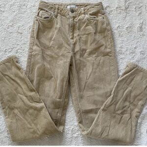Tan Corduroy Pants High Rise Mom BDG 26